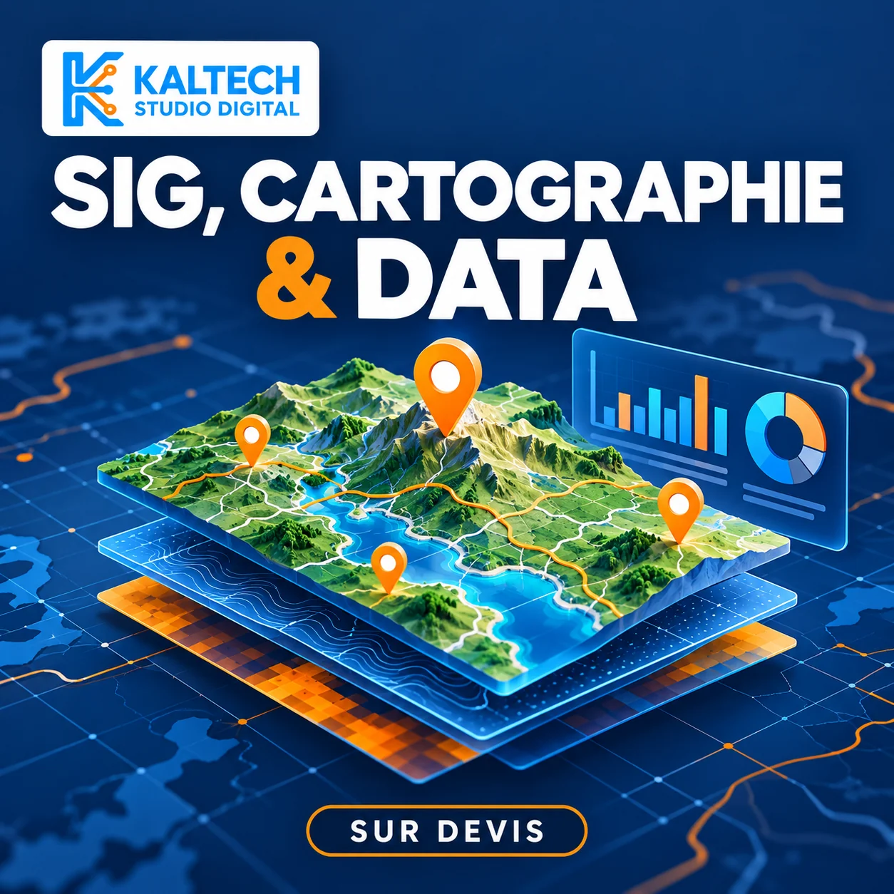Illustration de cartographie et de données géographiques